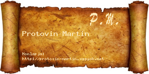 Protovin Martin névjegykártya